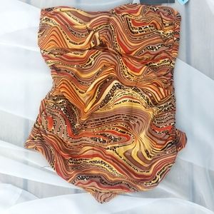 Bikini bay one piece multi color  leopard print size 14